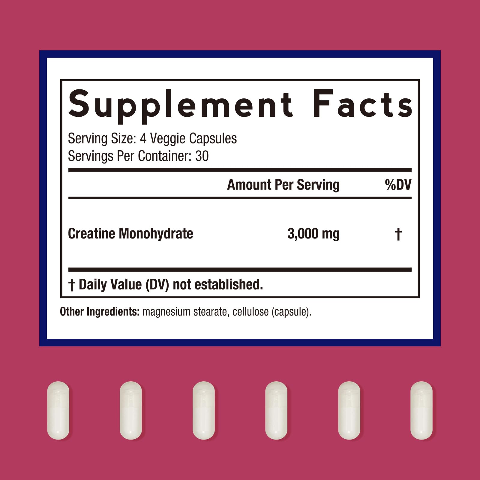 Doctor's Recipes Creatine Monohydrate Capsules side view