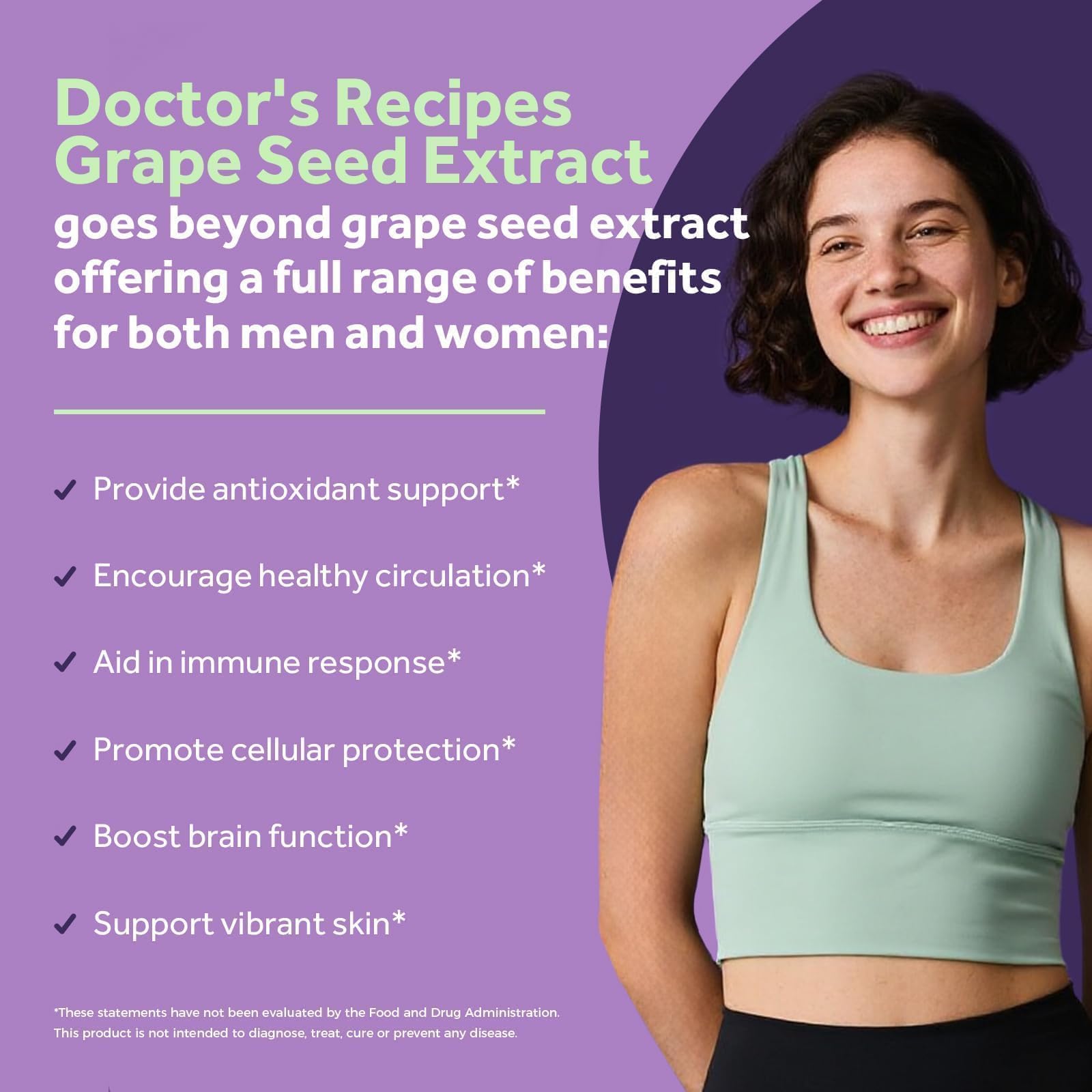 Doctor's Recipes Grape Seed Extract 500mg bottle with label