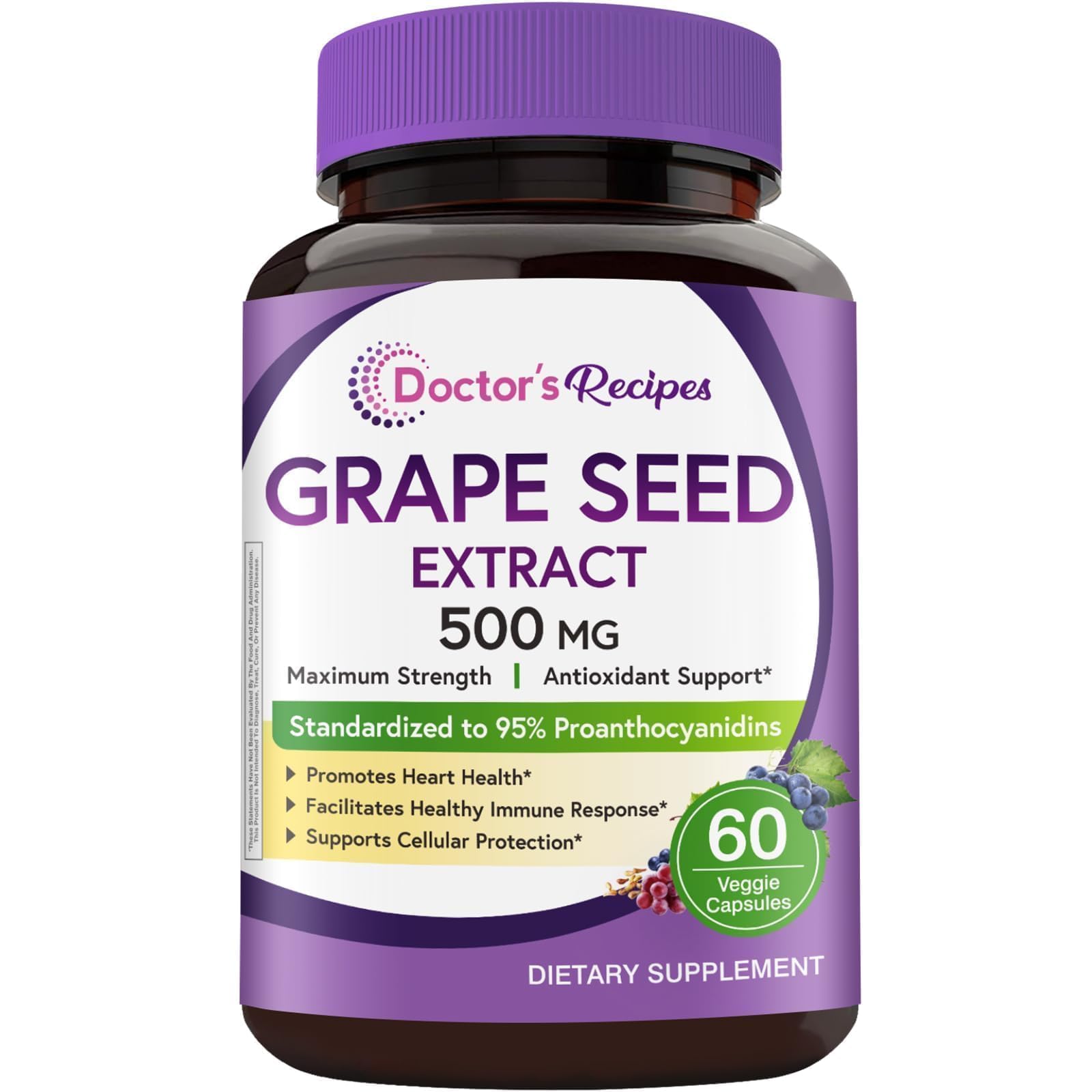Doctor's Recipes Grape Seed Extract 500mg front view
