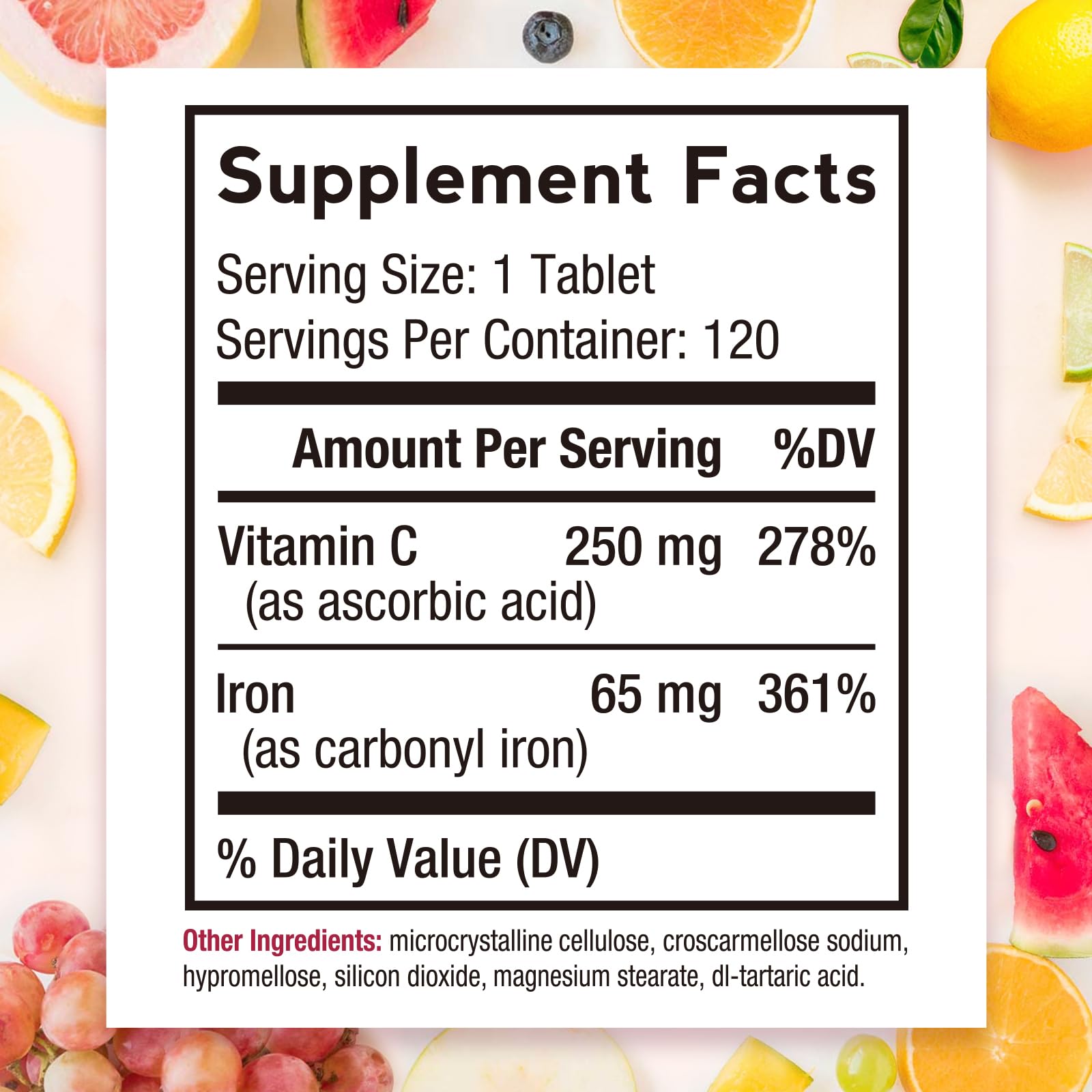 Doctor's Recipes High Potency Iron Supplement bottle with label