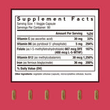 Doctor's Recipes Iron Plus Supplement 36mg Iron Capsules side view