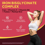 Doctor's Recipes Iron Plus Supplement capsules on a wooden surface