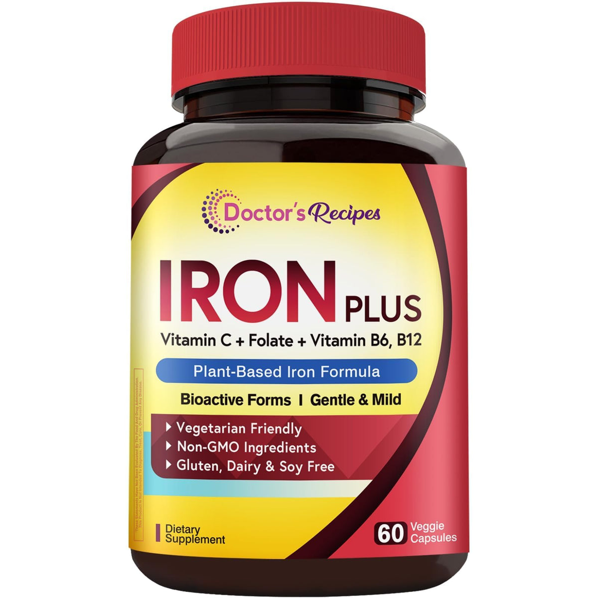 Doctor's Recipes Iron Plus Supplement front view with packaging