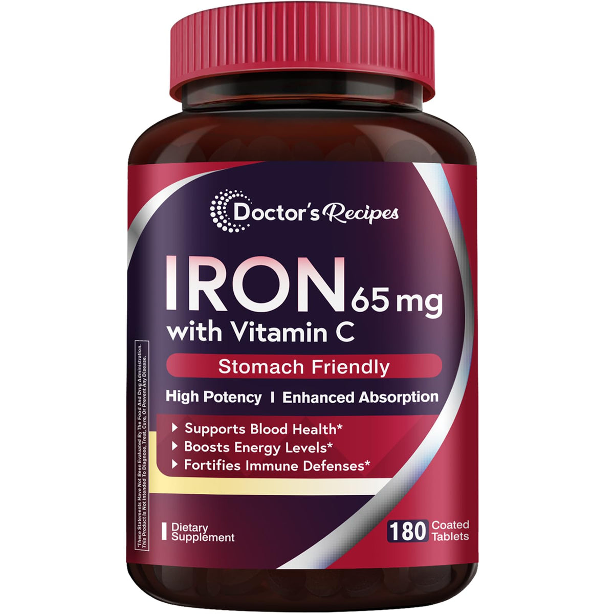 Doctor's Recipes Iron Supplement front view of packaging