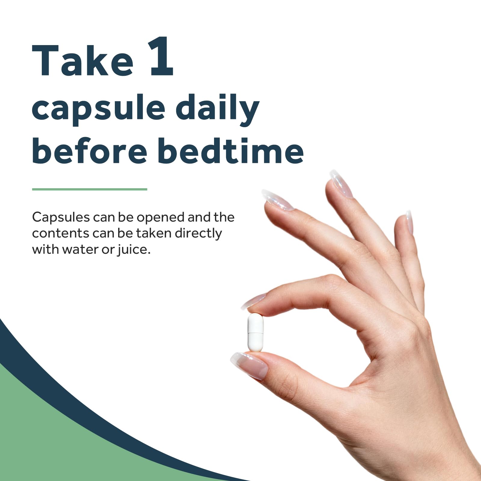 Doctor's Recipes L-Theanine 200mg capsules with a glass of water