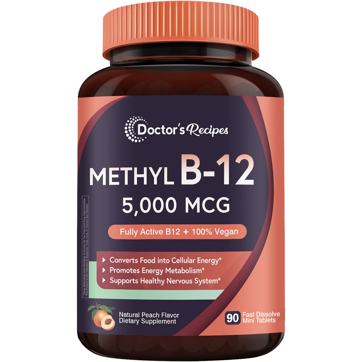 Doctor's Recipes Methyl B12 5000 mcg fast dissolve tablets front view