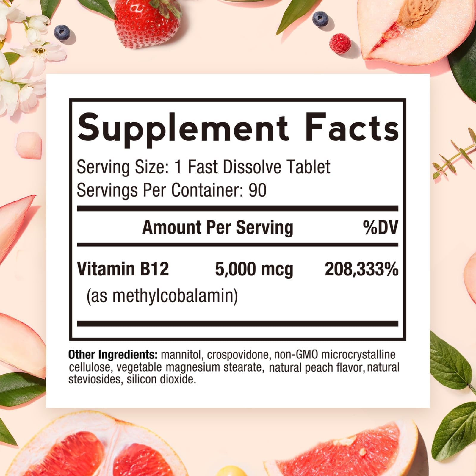 Doctor's Recipes Methyl B12 5000 mcg packaging side view
