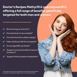Doctor's Recipes Methyl B12 5000 mcg tablets on a wooden table
