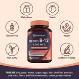 Doctor's Recipes Methyl B12 5000 mcg tablets with a glass of water