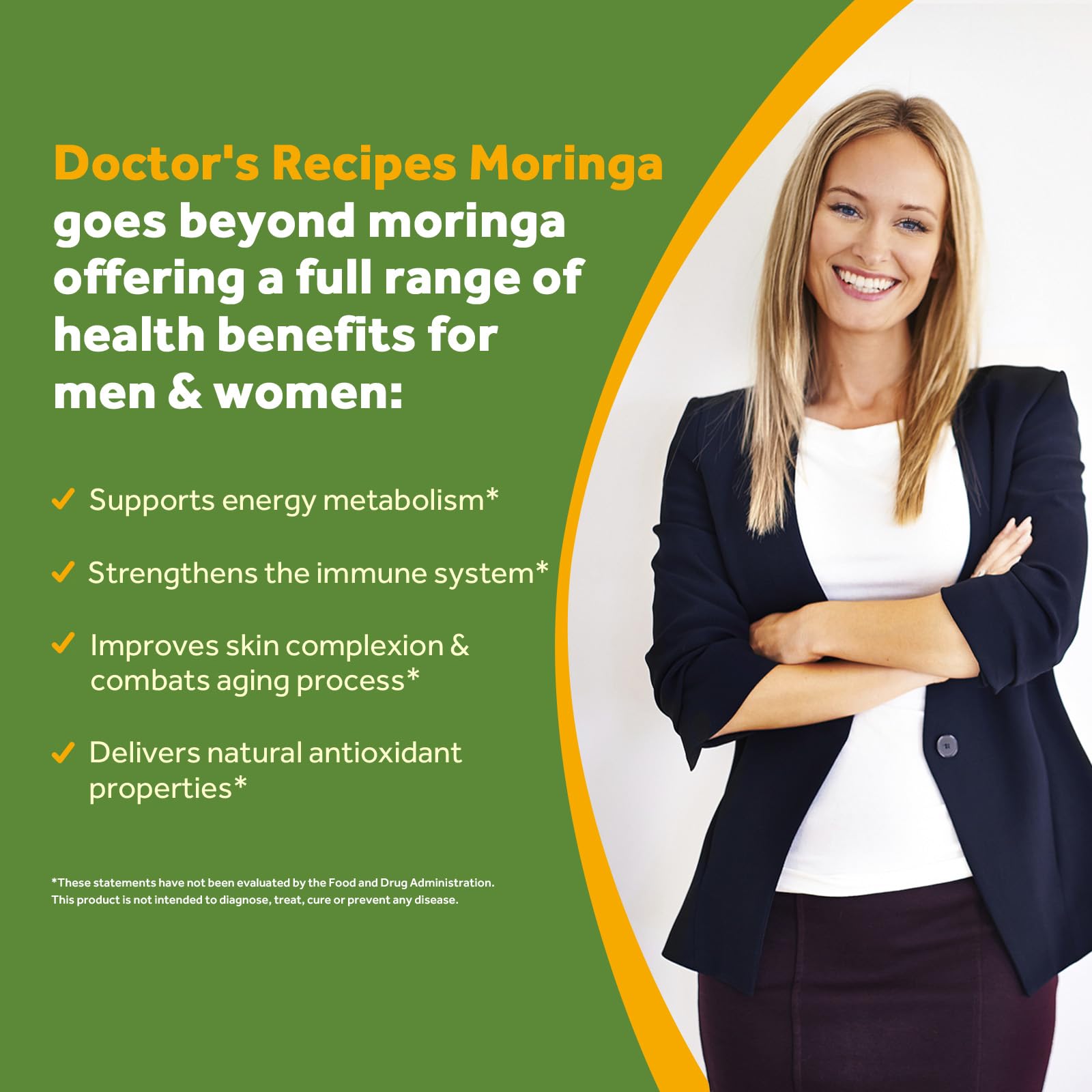 Doctor's Recipes Moringa Supplement 240g side view