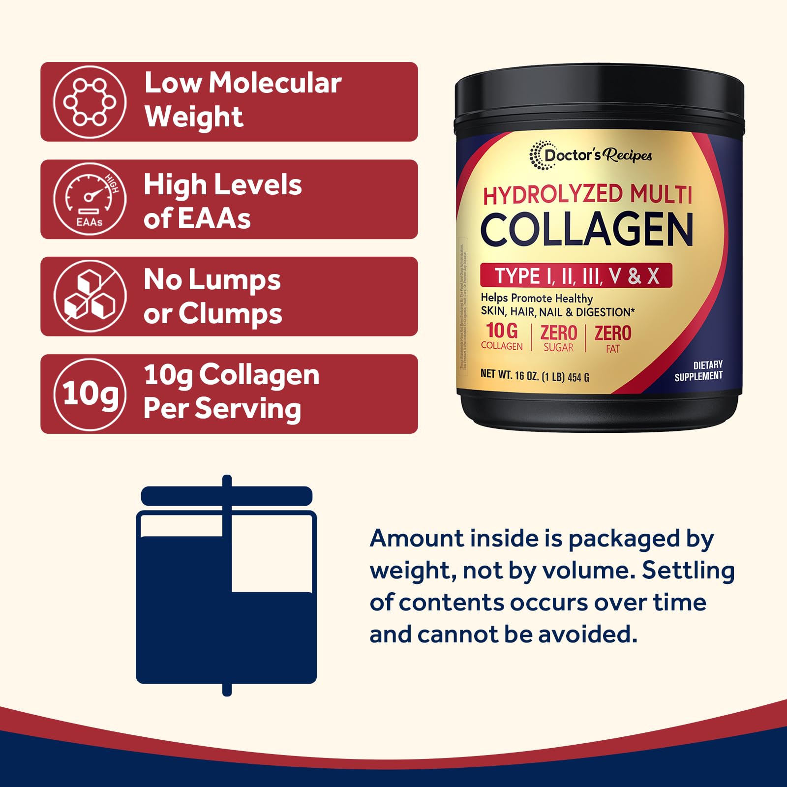 Doctor's Recipes Multi Collagen Peptides Powder nutritional information