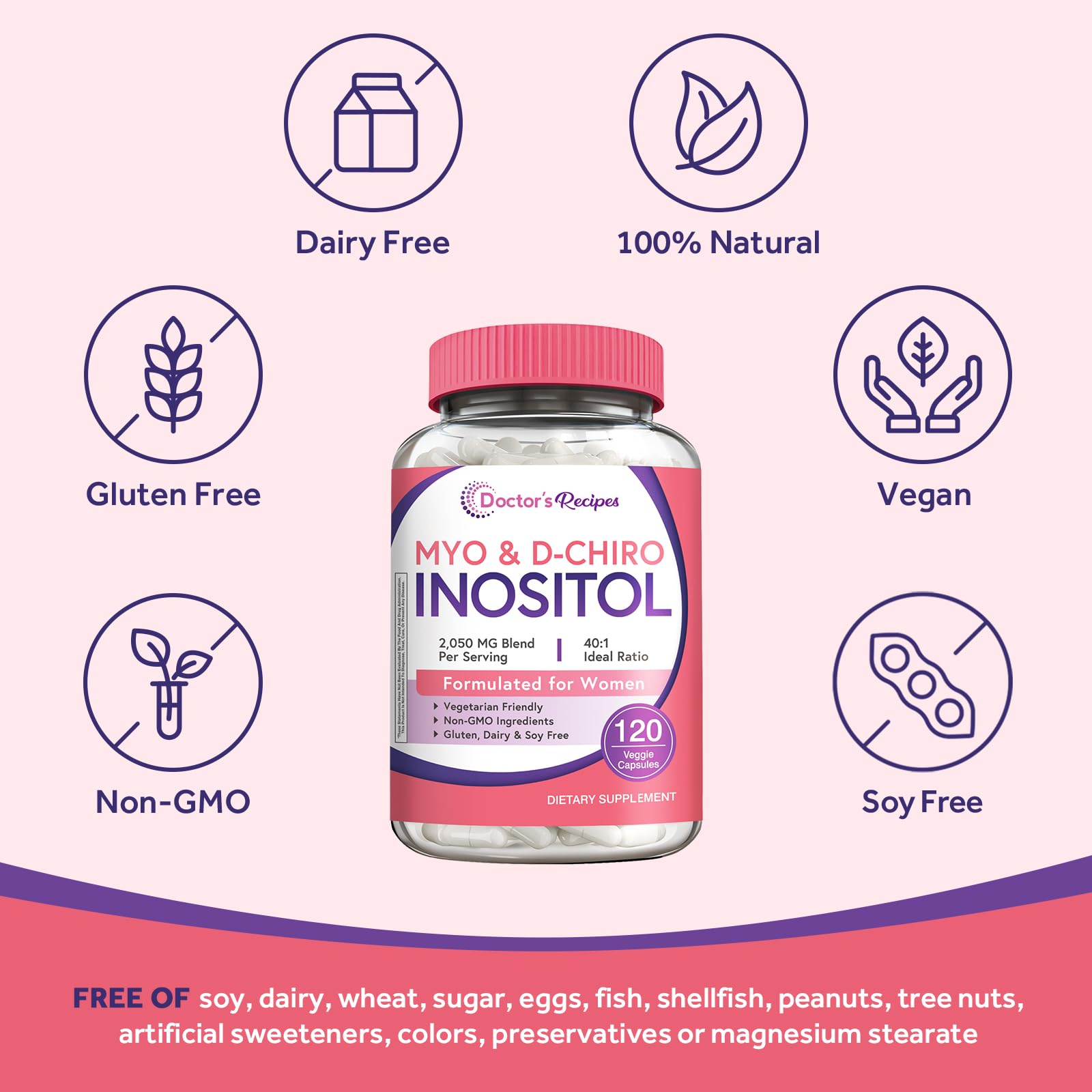 Doctor's Recipes Myo & D-Chiro Inositol Supplement packaging
