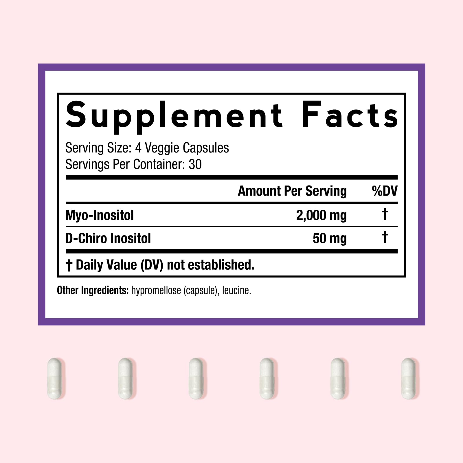 Doctor's Recipes Myo & D-Chiro Inositol Supplement side view