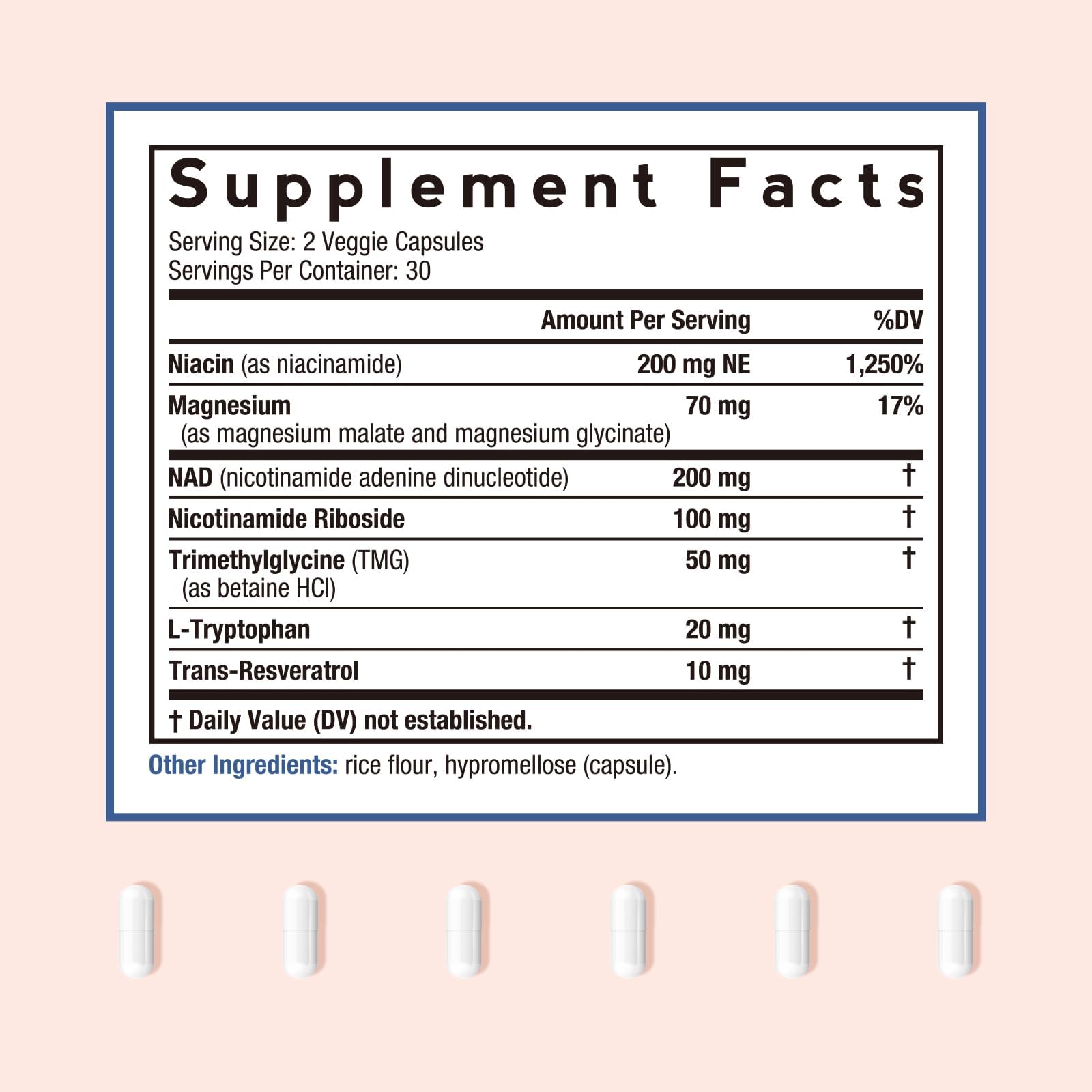 Doctor's Recipes NAD Supplement 200mg side view