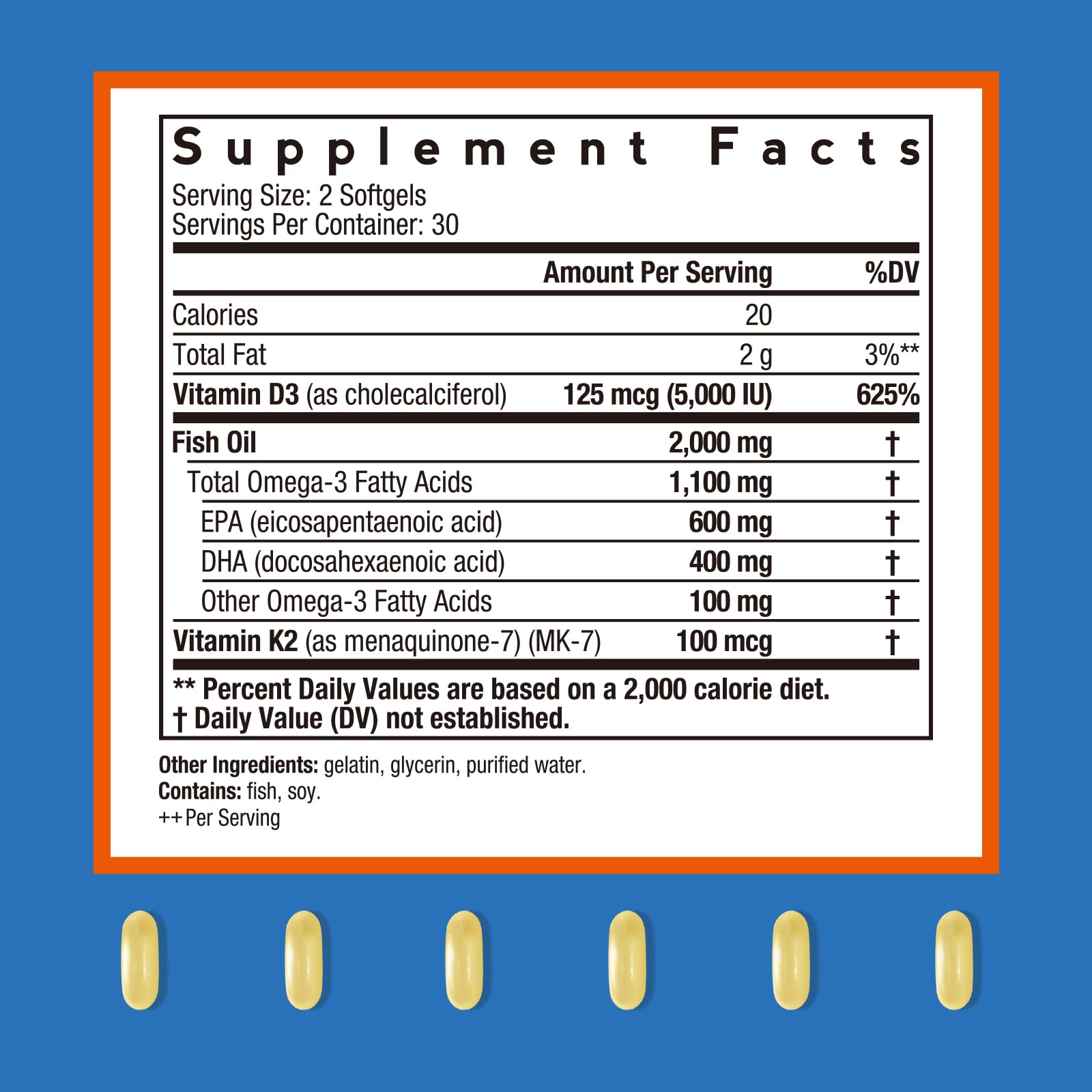 Doctor's Recipes Omega-3 Fish Oil Supplement side view