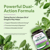 Doctor's Recipes Oregano Oil Softgels on a wooden table