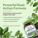 Doctor's Recipes Oregano Oil Supplement displayed on a wooden table