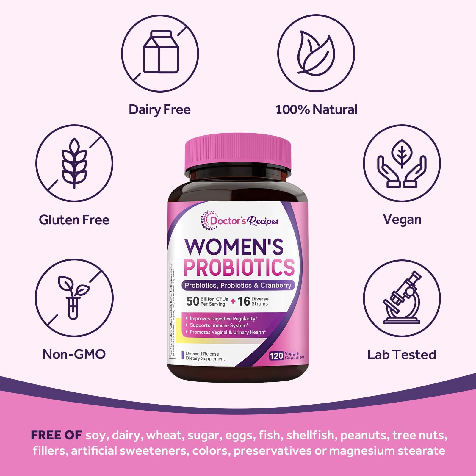 Doctor's Recipes Probiotics Supplement for Women capsules