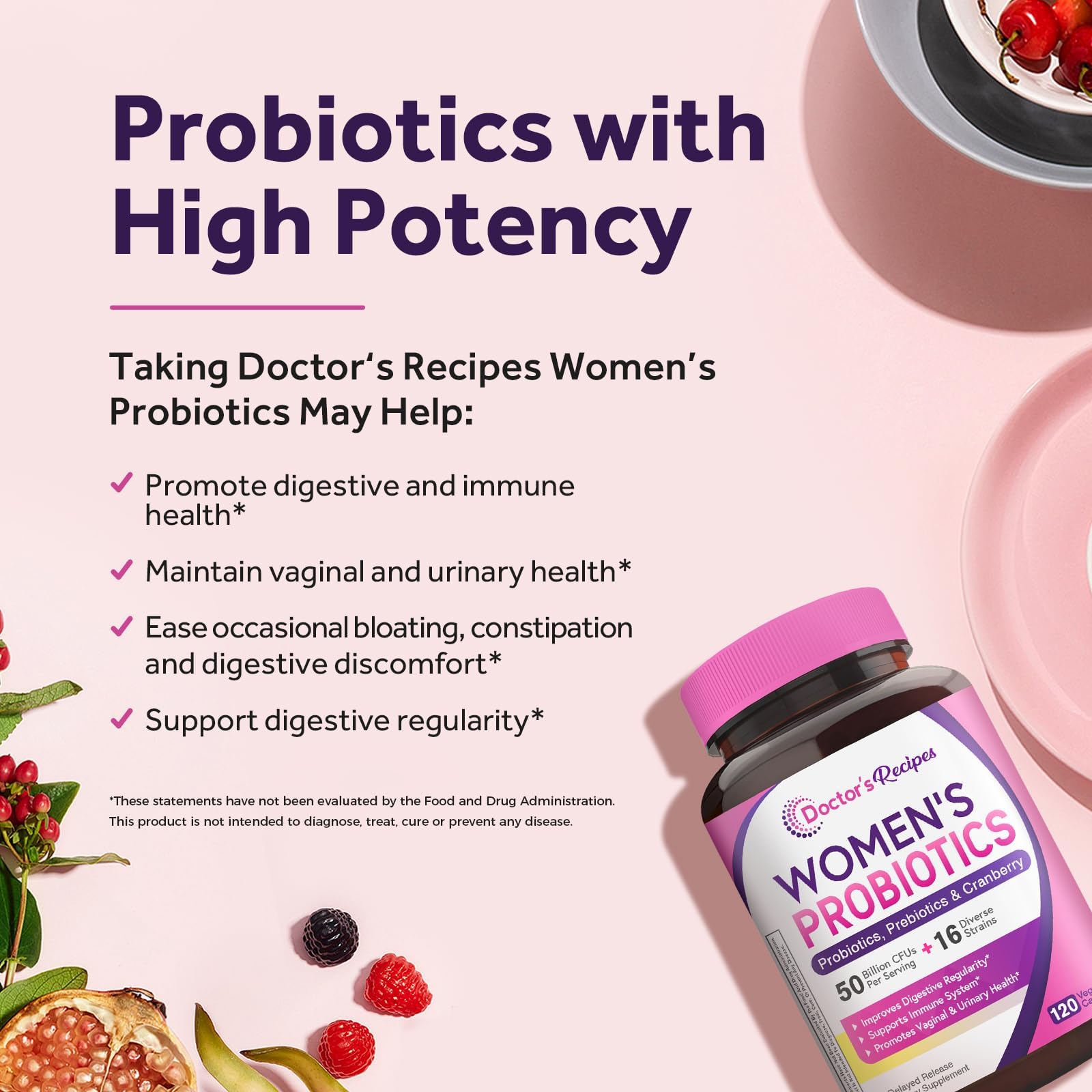 Doctor's Recipes Probiotics Supplement for Women packaging