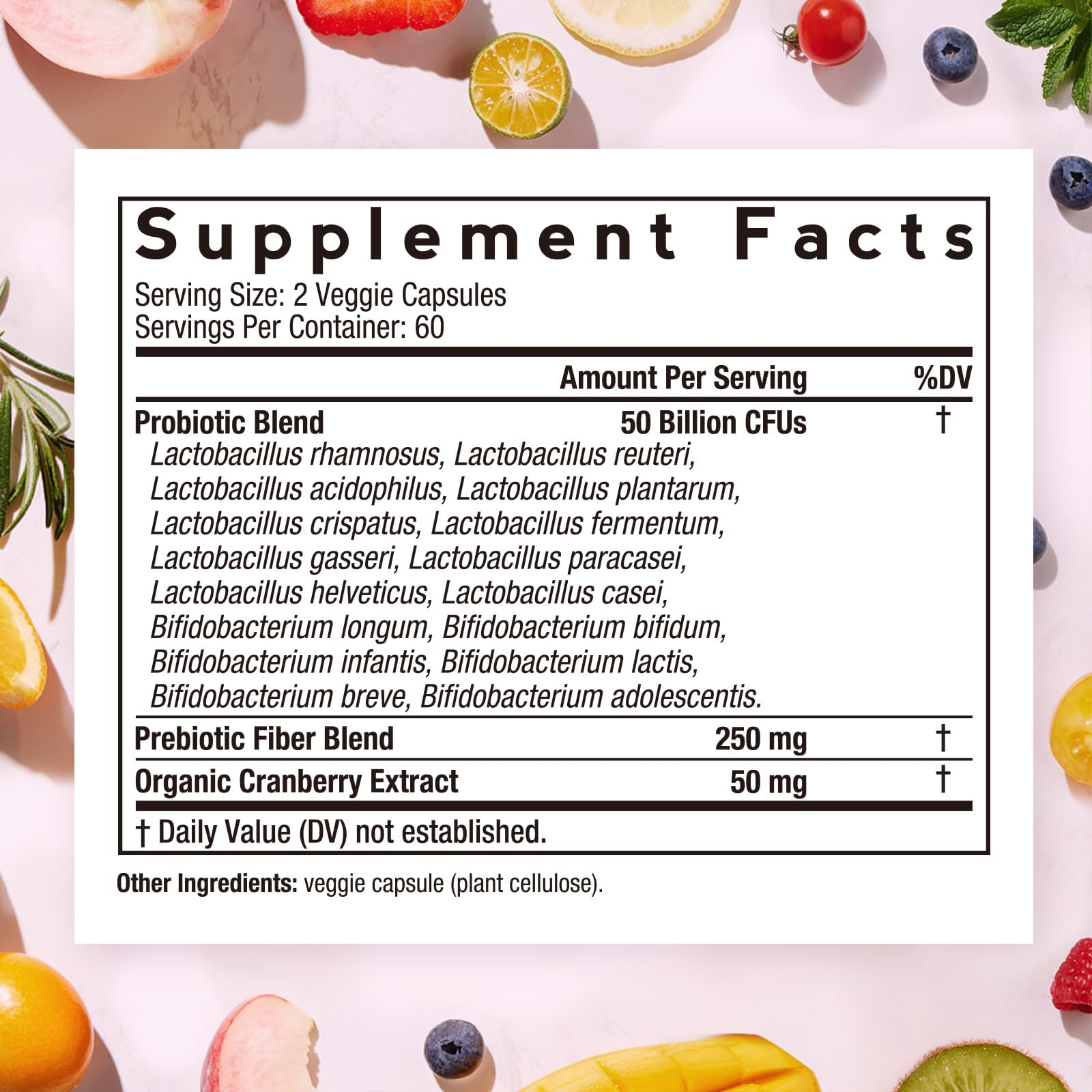 Doctor's Recipes Probiotics Supplement for Women side view