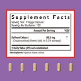 Doctor's Recipes Saffron Extract Capsules side view showing label