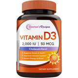 Doctor's Recipes Vitamin D3 2000 IU softgels front view