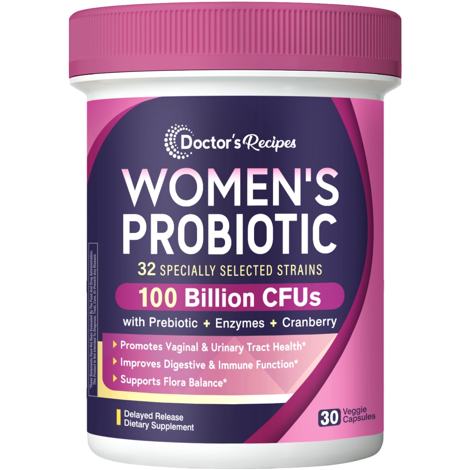 Doctor's Recipes Women's Probiotics 100 Billion CFUs front view