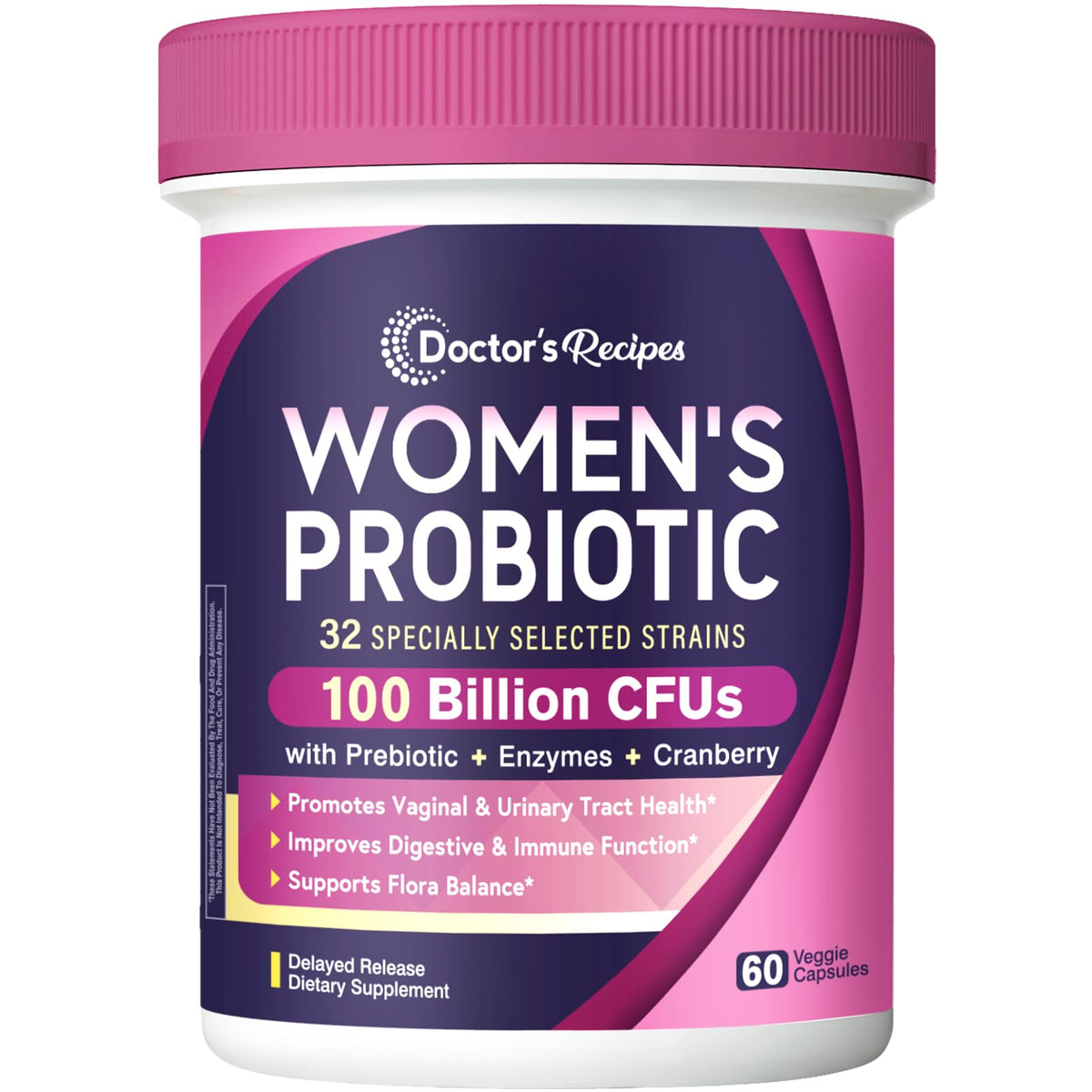 Doctor's Recipes Women's Probiotics 100 Billion CFUs front view