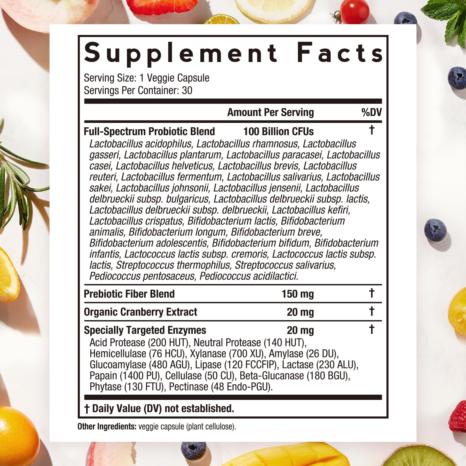 Doctor's Recipes Women's Probiotics 100 Billion CFUs side view