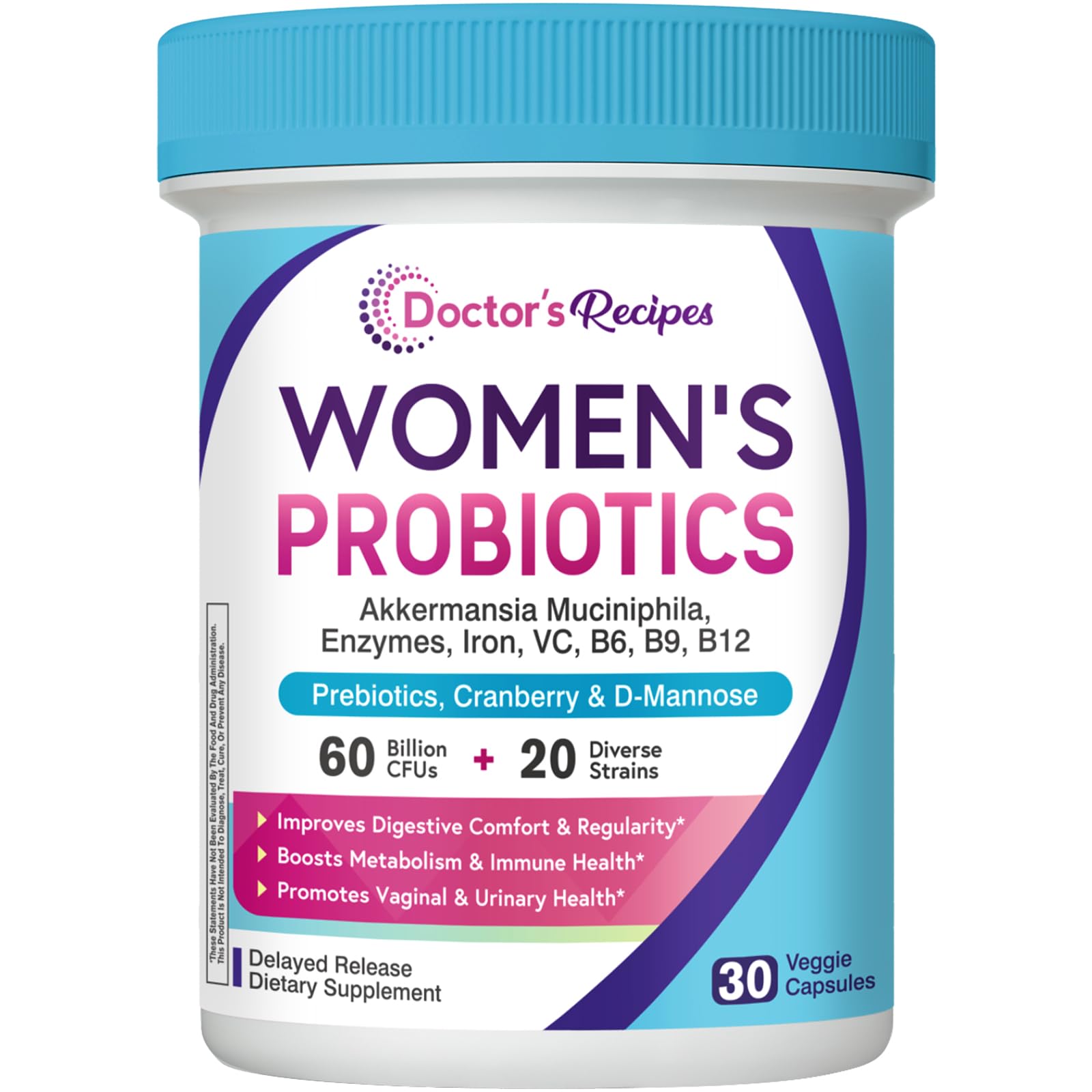 Doctor's Recipes Women's Probiotics 60 Billion CFU front view