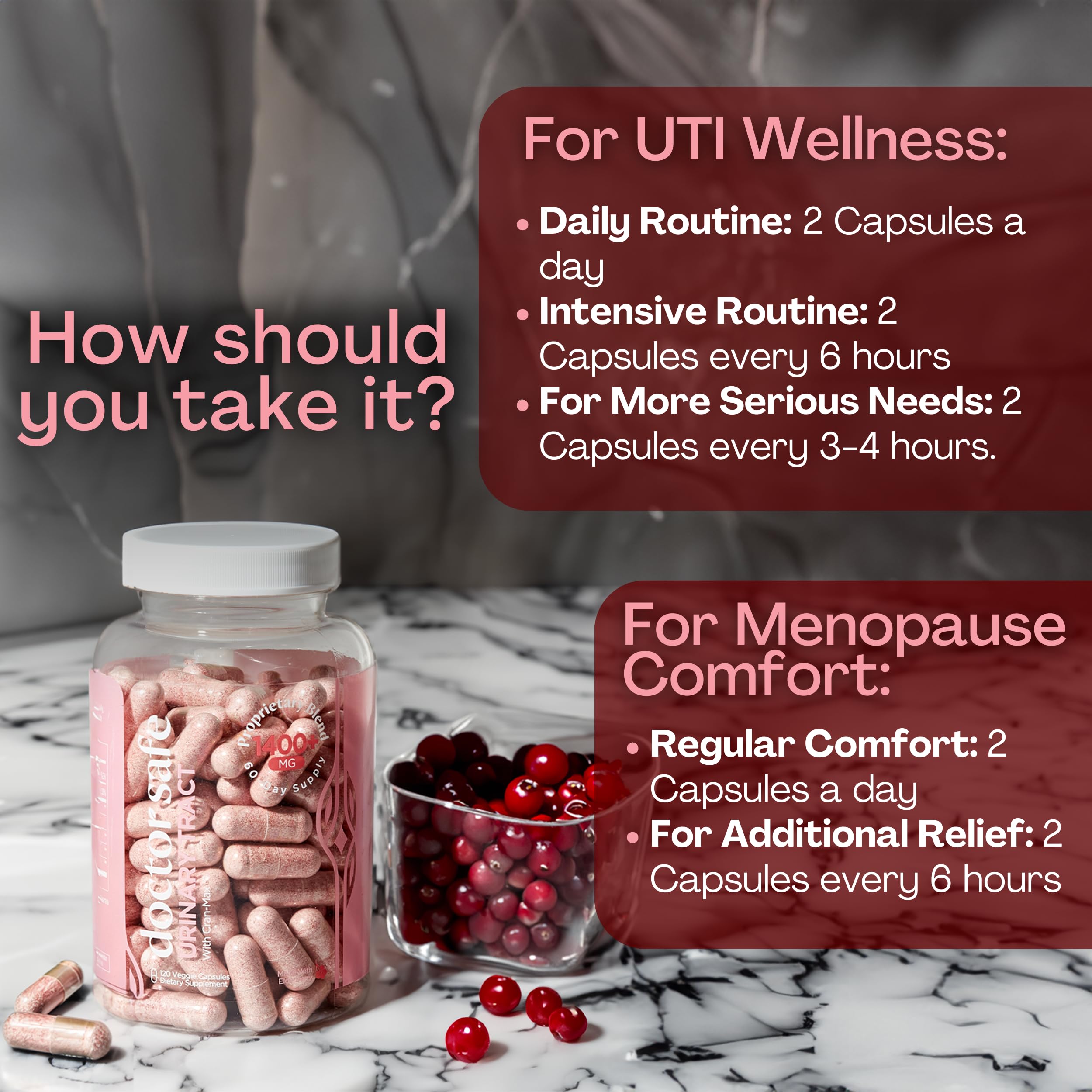 DOCTOR SAFE Cranberry & D-Mannose Capsules 1000mg packaging