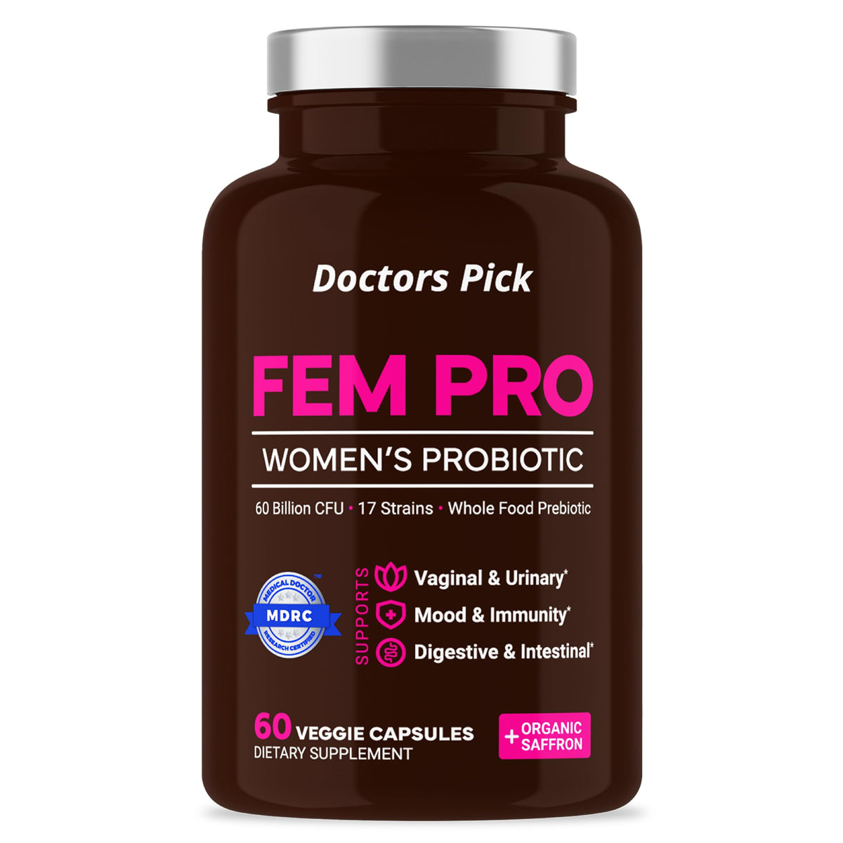Doctors Pick Fem Pro Probiotics front view of packaging