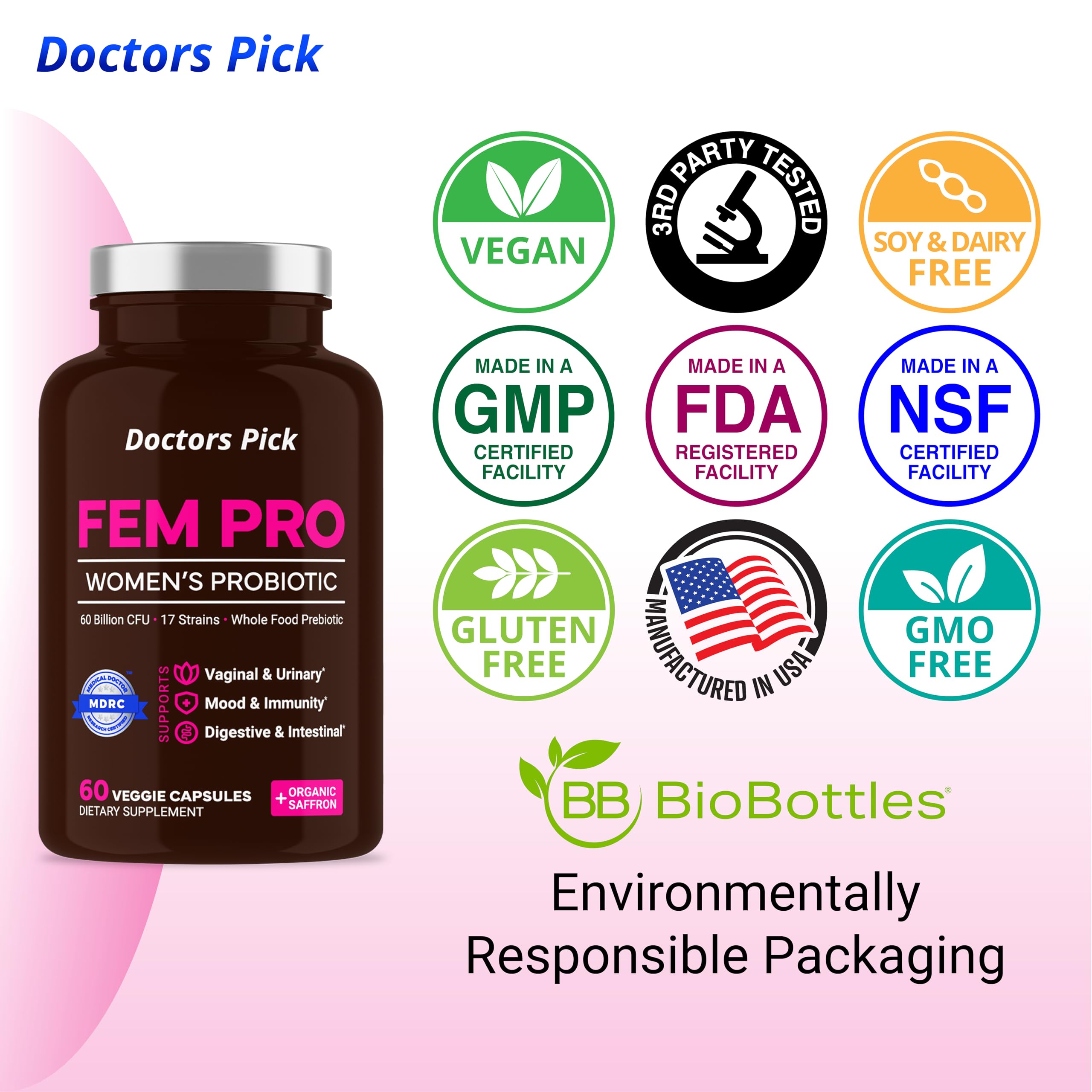 Doctors Pick Fem Pro Probiotics in a lifestyle setting