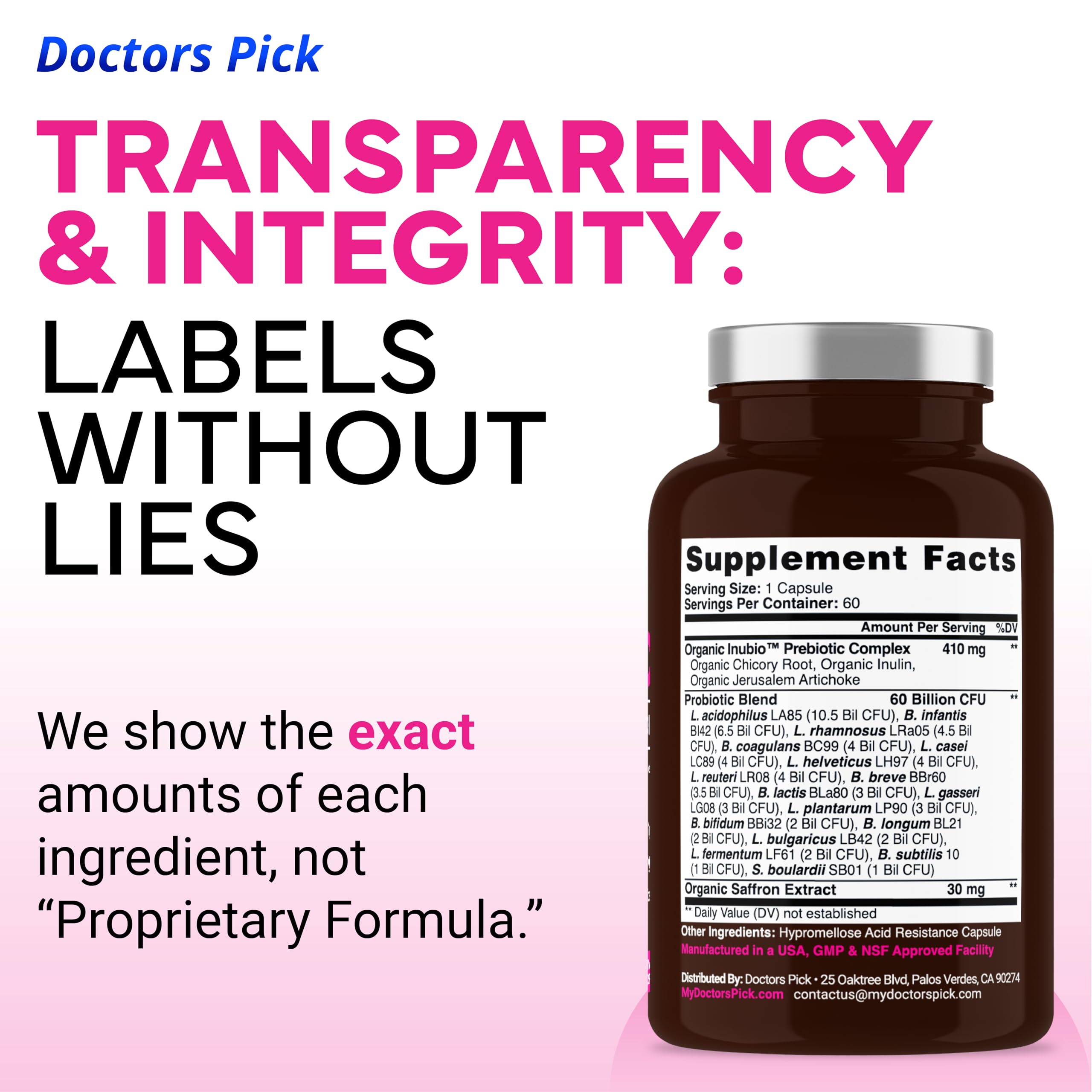 Doctors Pick Fem Pro Probiotics vegan capsule