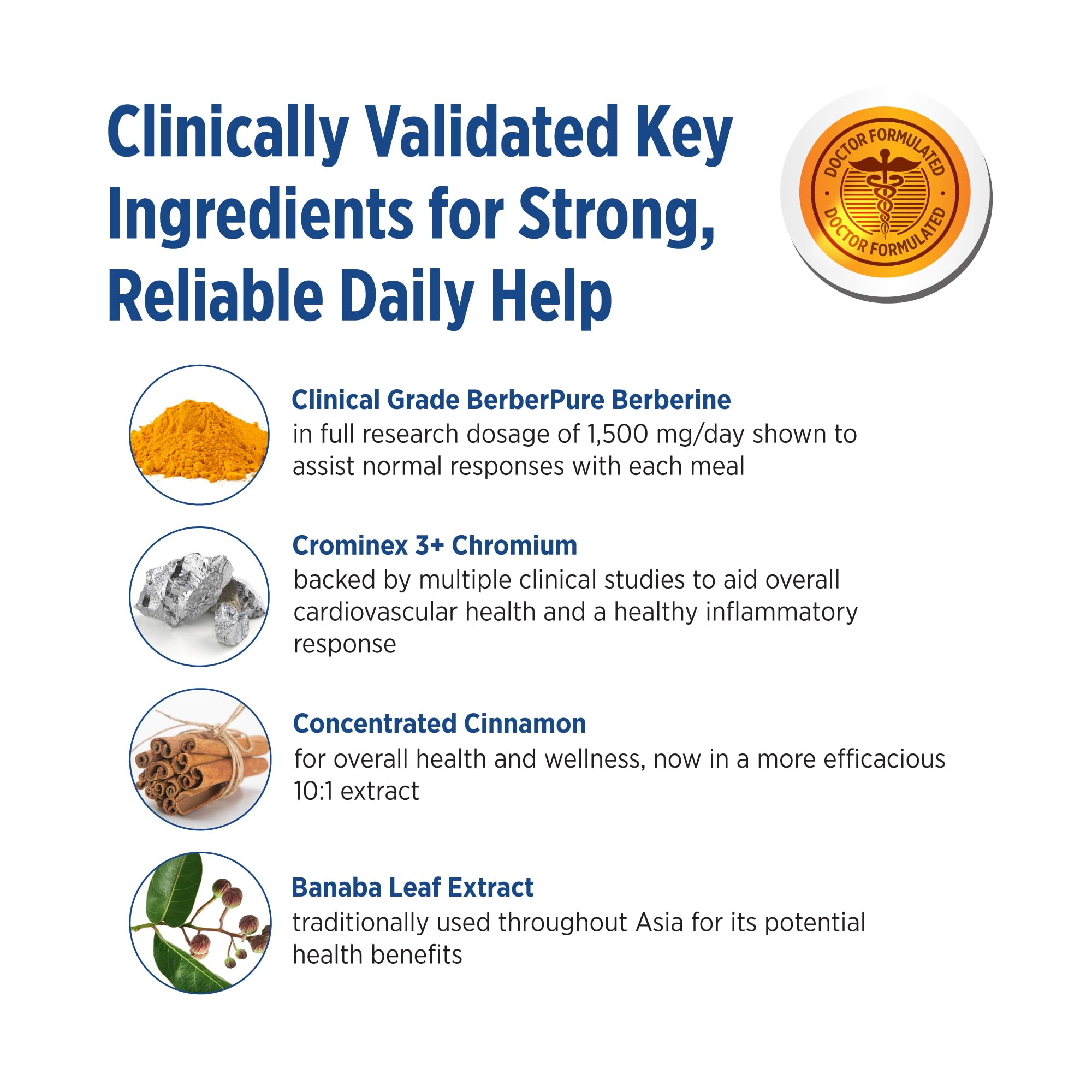 DOCTORS' PREFERRED GlucoGold with Berberine 1500mg ingredients list