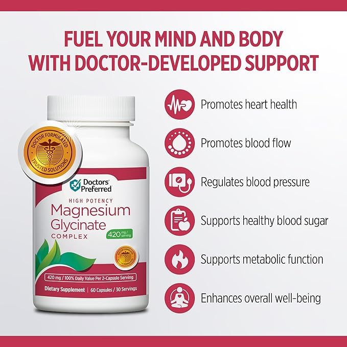 DOCTORS' PREFERRED Magnesium Supplement 420mg packaging