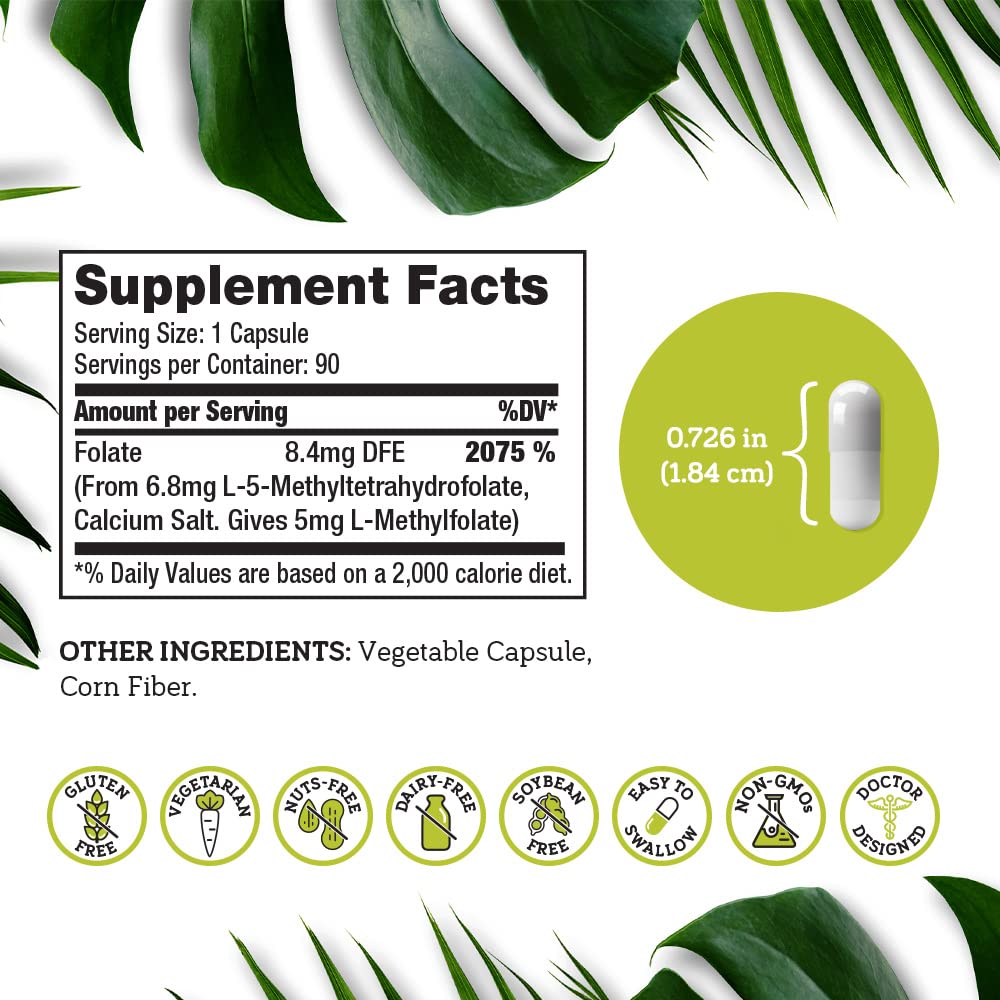 Doctors Scientific L-Methylfolate 5mg supplement capsules close-up