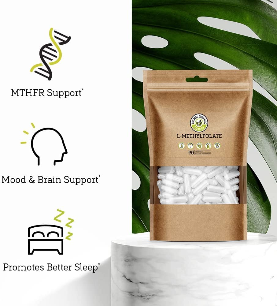 Doctors Scientific L-Methylfolate 5mg vegan capsules in eco-friendly packaging