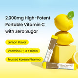 DONGKOOK Vitamin C 2000mg Power Packets back view showing nutritional information