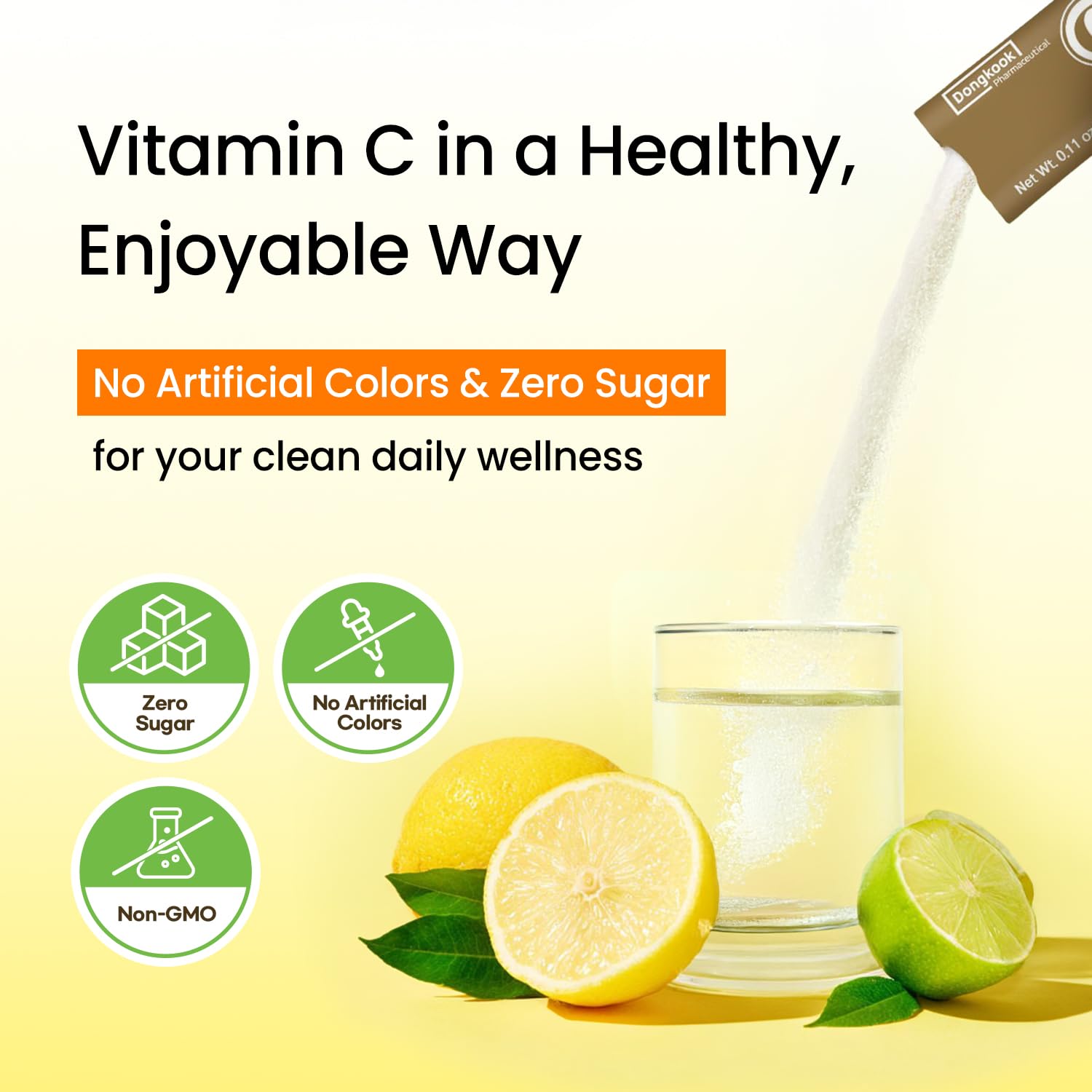 DONGKOOK Vitamin C 2000mg Power Packets opened with powder visible