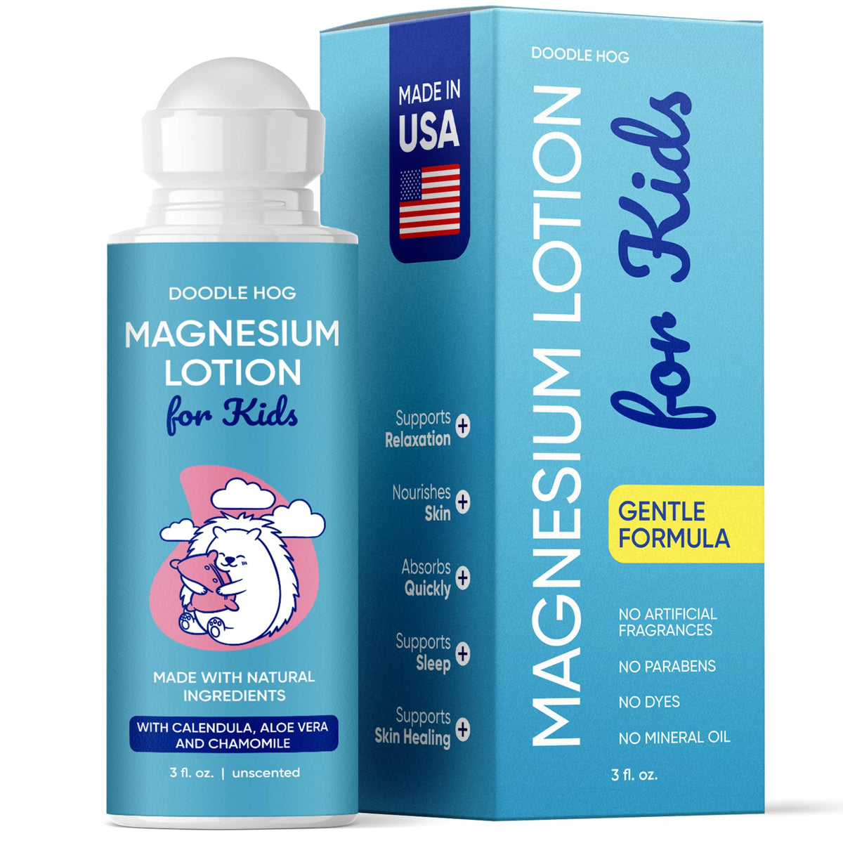 DOODLE HOG Kids Magnesium Roll On front view