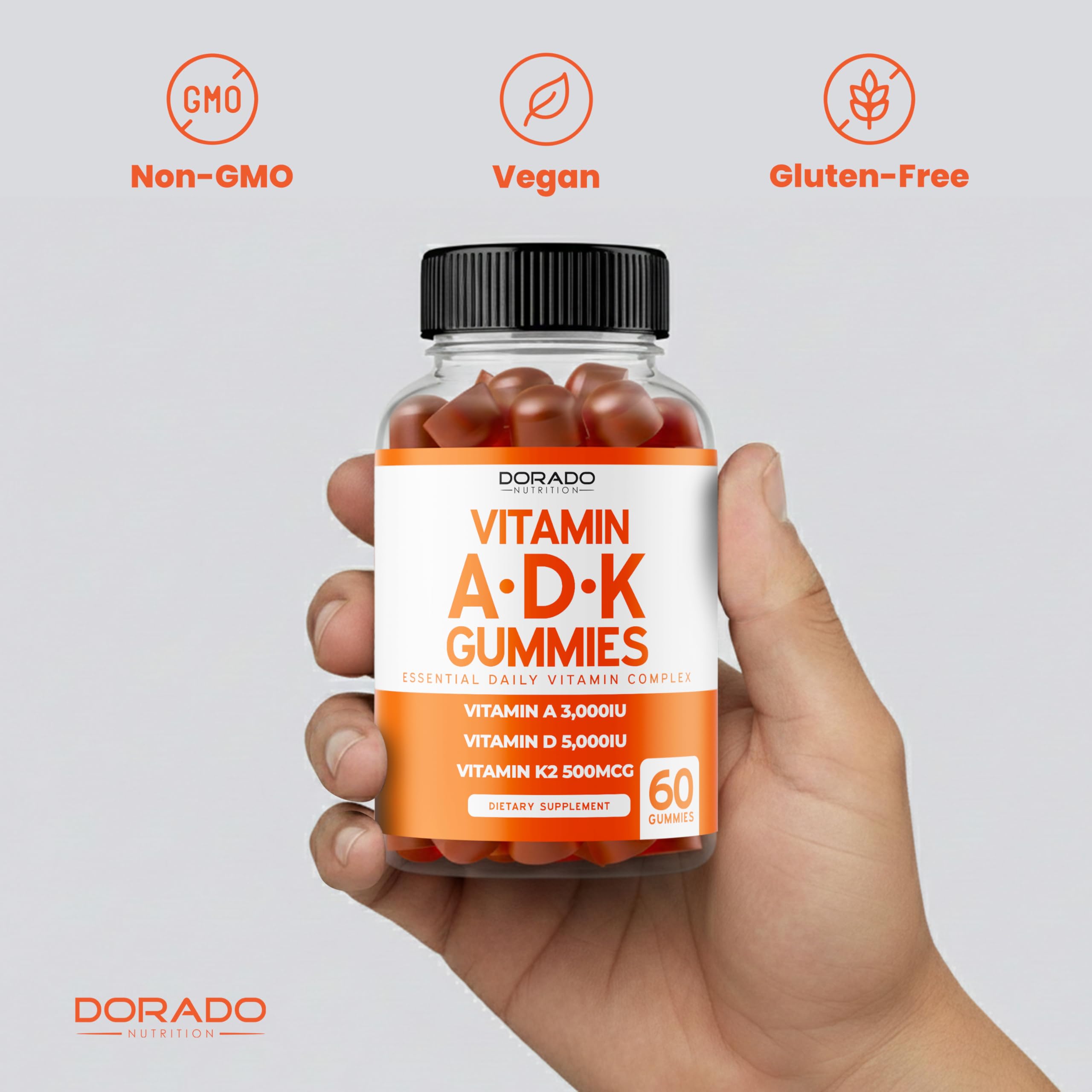 DORADO NUTRITION ADK Vitamin Gummies blue raspberry in a bowl