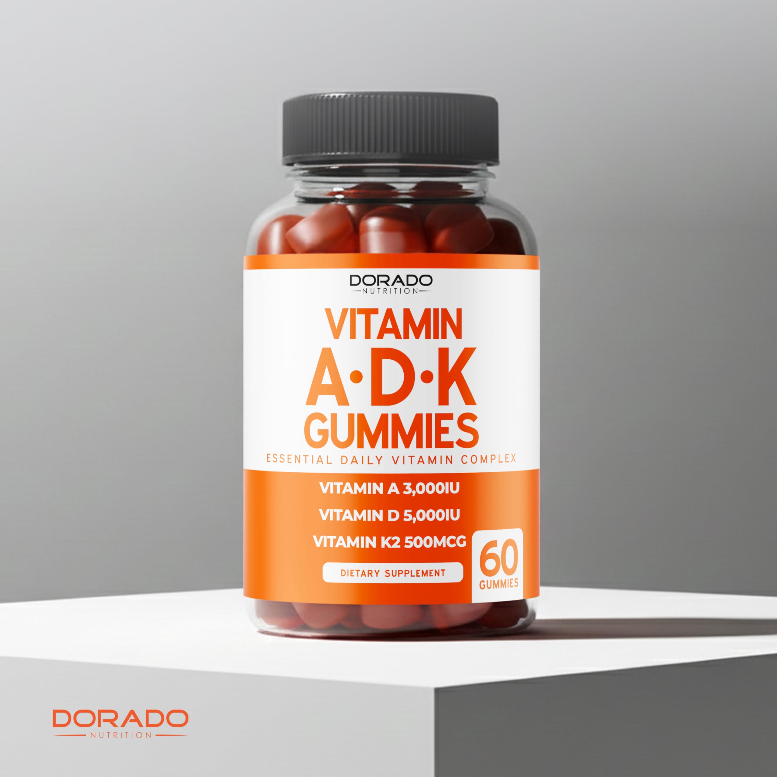 DORADO NUTRITION ADK Vitamin Gummies nutrition facts on bottle