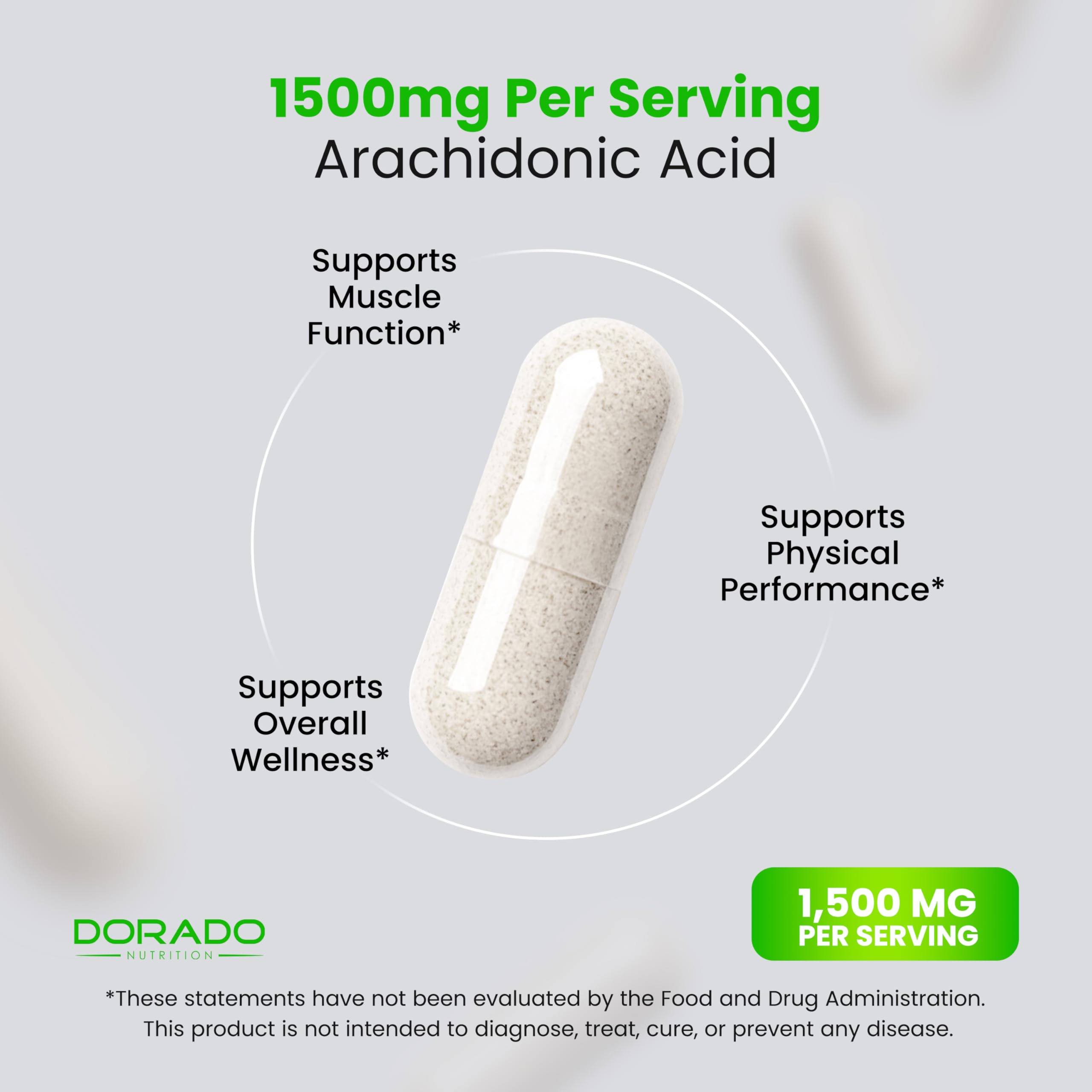 DORADO NUTRITION Arachidonic Acid supplement back label