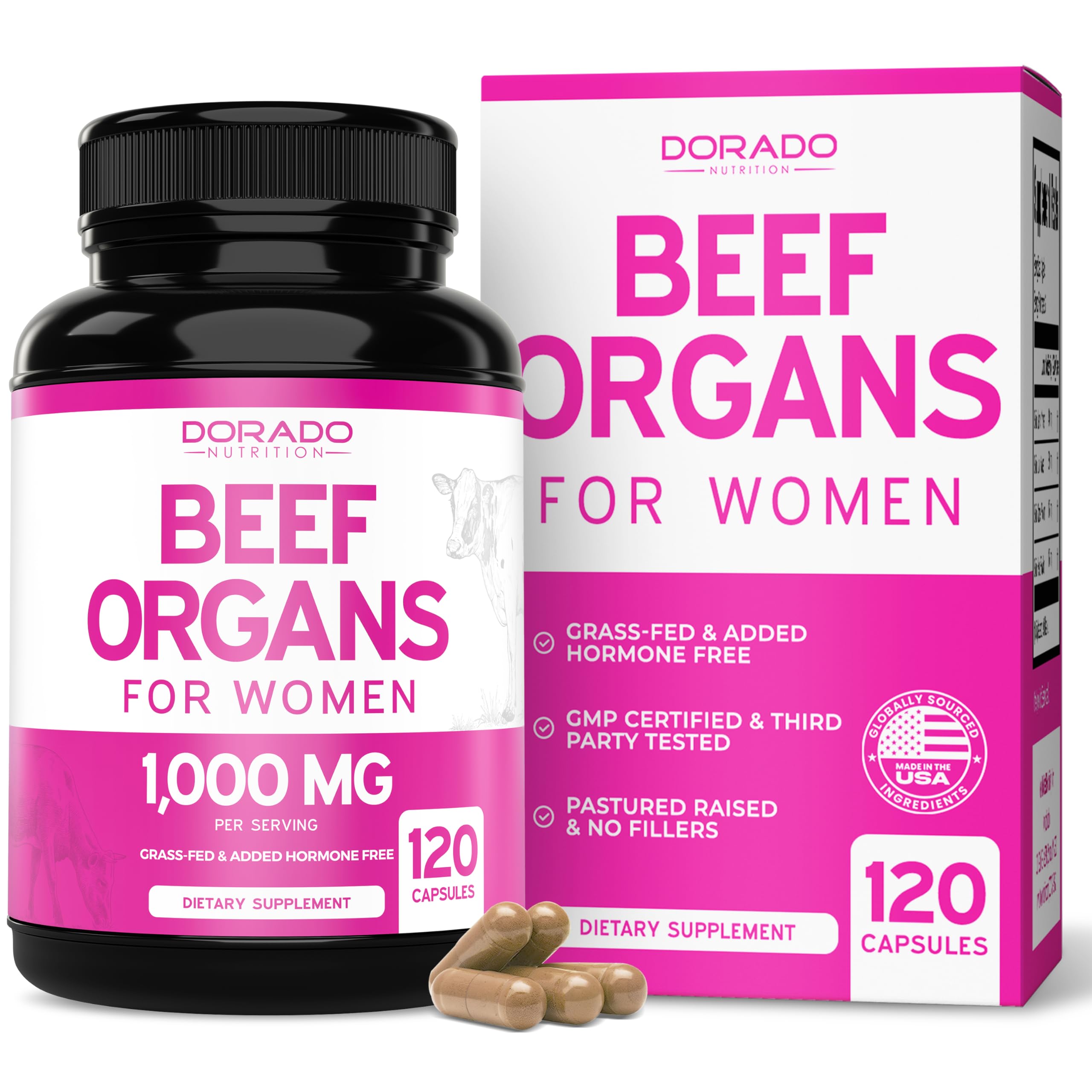 DORADO NUTRITION Beef Organ for Women Supplement bottle front view