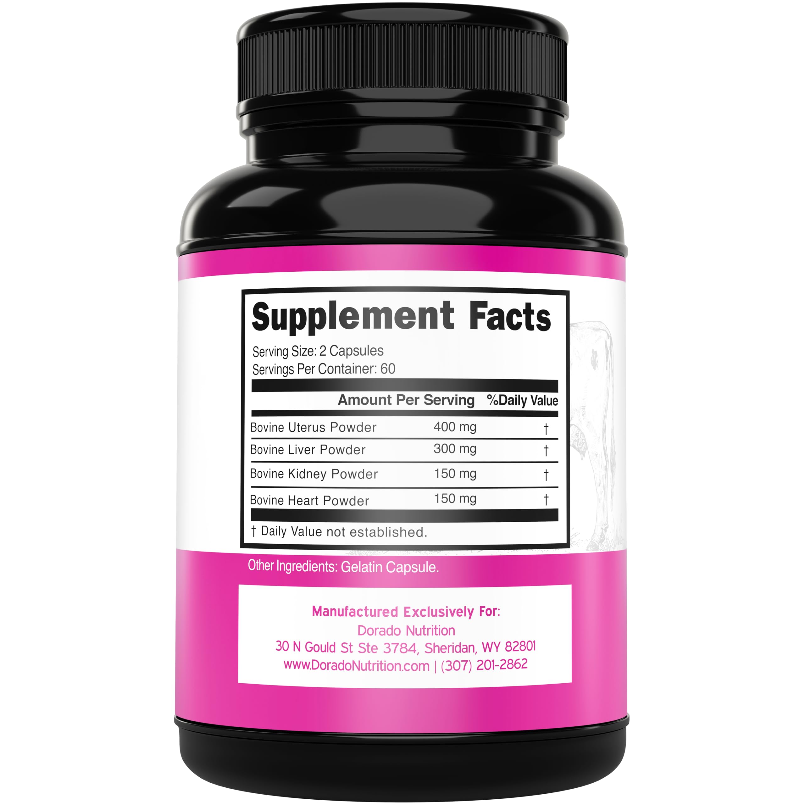 DORADO NUTRITION Beef Organ for Women Supplement capsules close-up