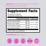 DORADO NUTRITION Beef Organ for Women Supplement capsules in a hand