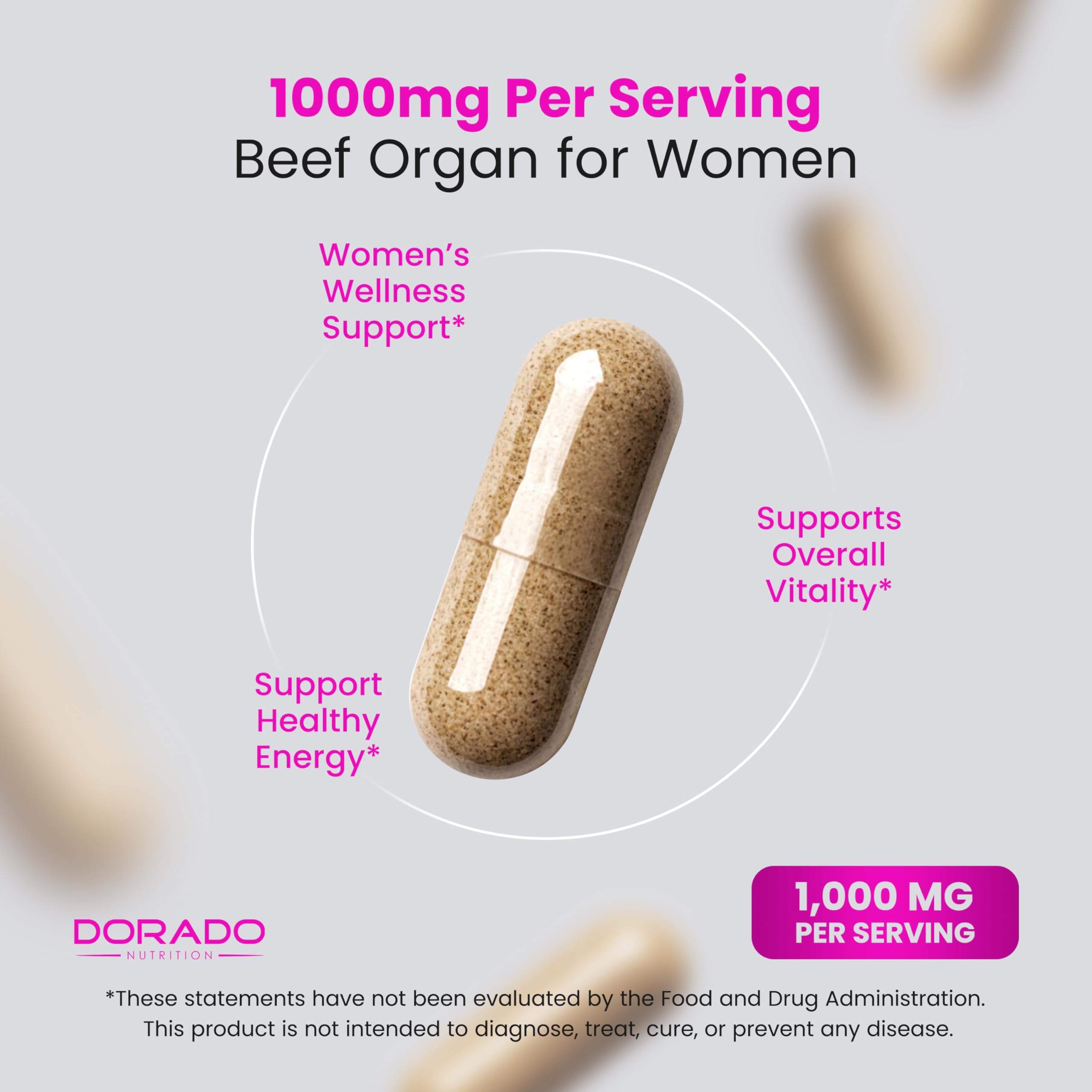 DORADO NUTRITION Beef Organ for Women Supplement ingredients list