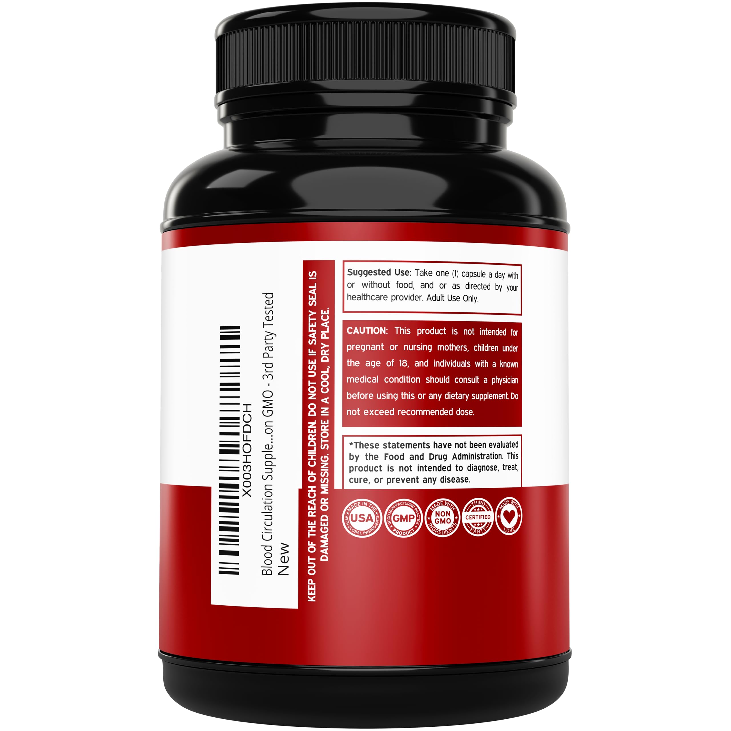 DORADO NUTRITION Hawthorn Blood Flow Supplement bottle with capsules