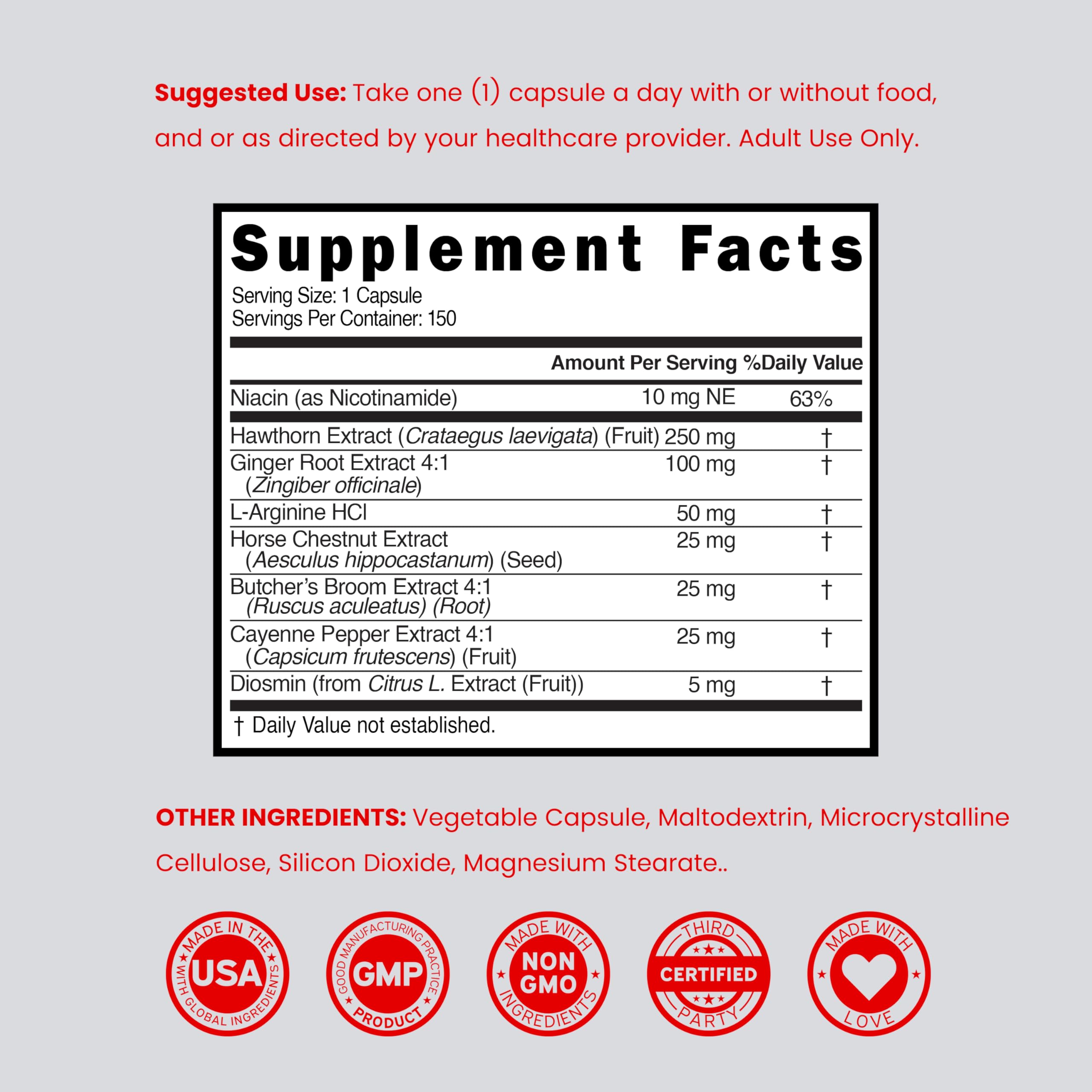 DORADO NUTRITION Hawthorn Blood Flow Supplement with measuring spoon